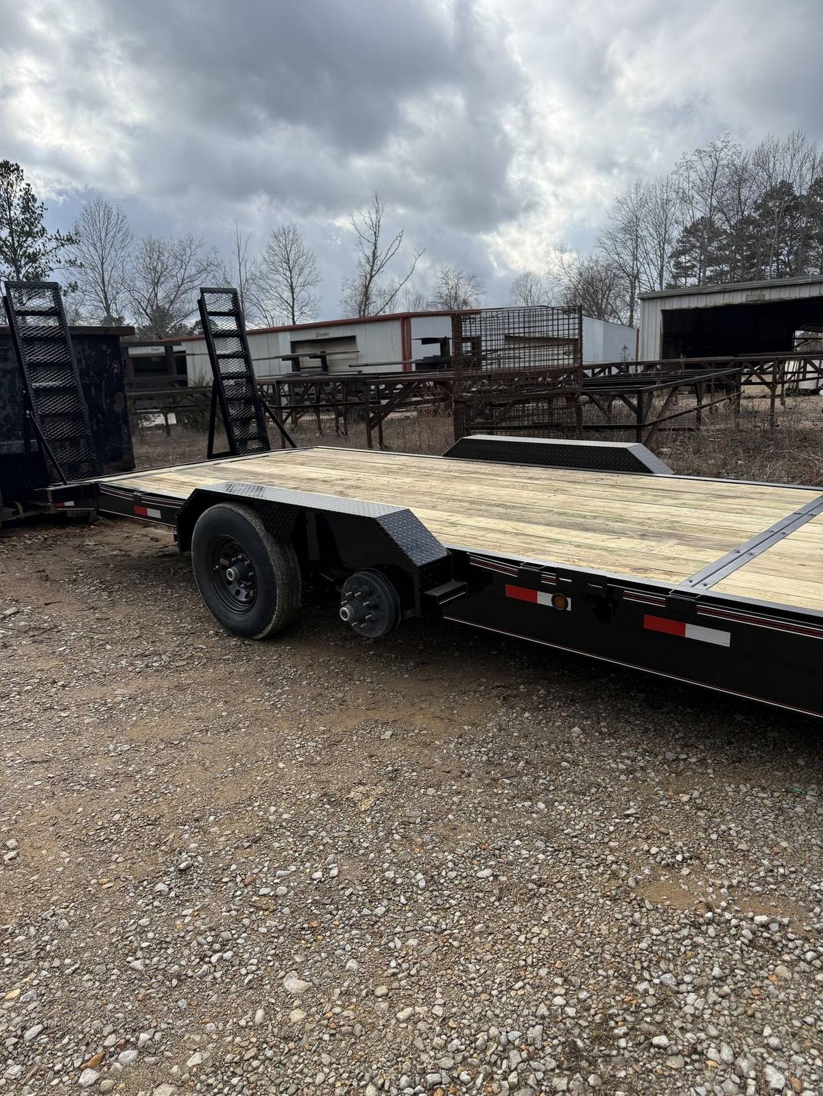 Triple R 82x20 wood deck car hauler on the lot